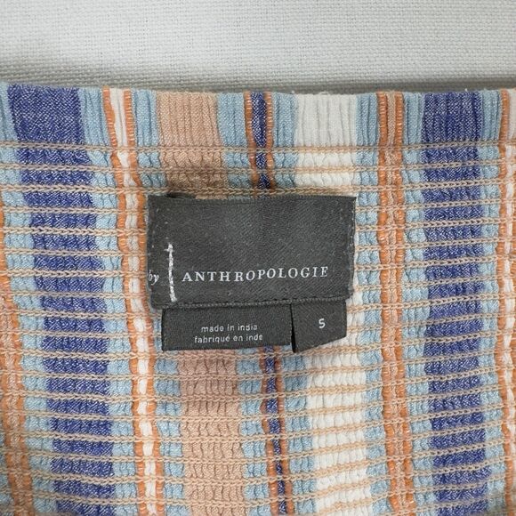 Anthropologie Shorts Womens‎ Small Blue Striped Smocked Beachy Boho Resort Comfy - Picture 9 of 14